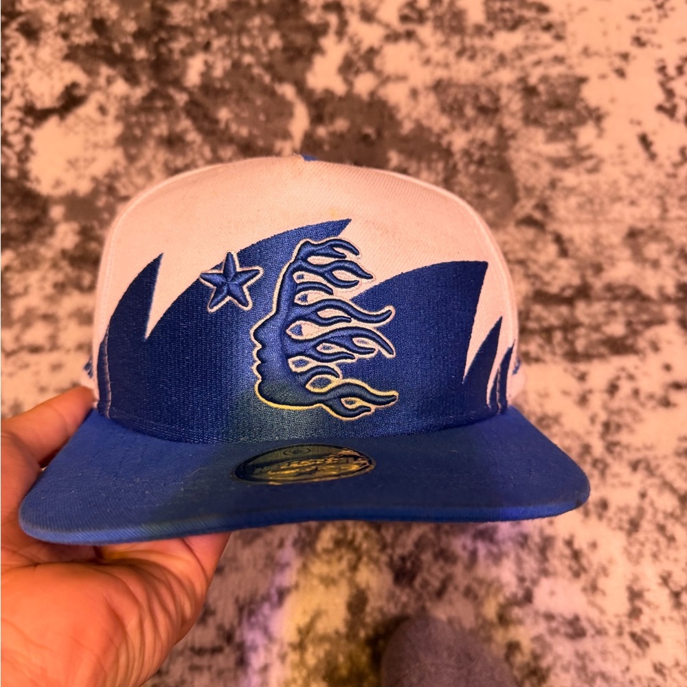 Blue and White Graphic Men's Hat
